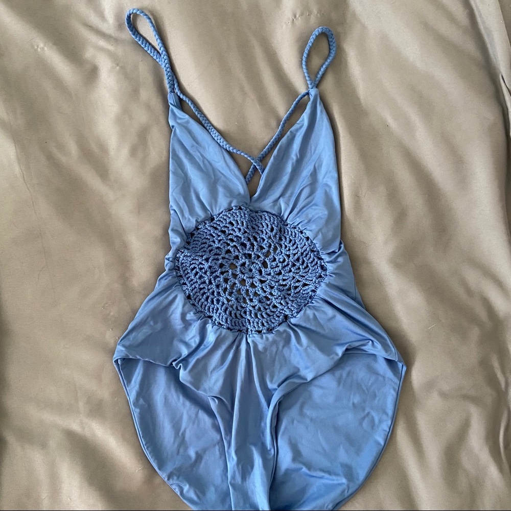 Frankies Poppy Crochet One-piece Bikini